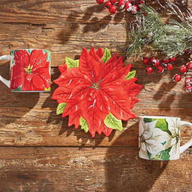 Poinsettia Pine Mugs - Set of 4 Park Designs - The Fox Decor